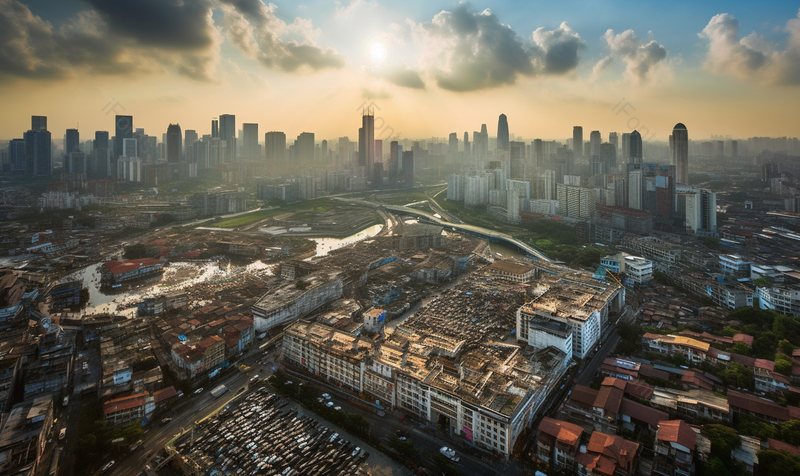 河流现代城市都市商务高楼大厦俯拍大远景摄影,高清,摄影图,摄影图片,图片大全,摄影图免费下载
